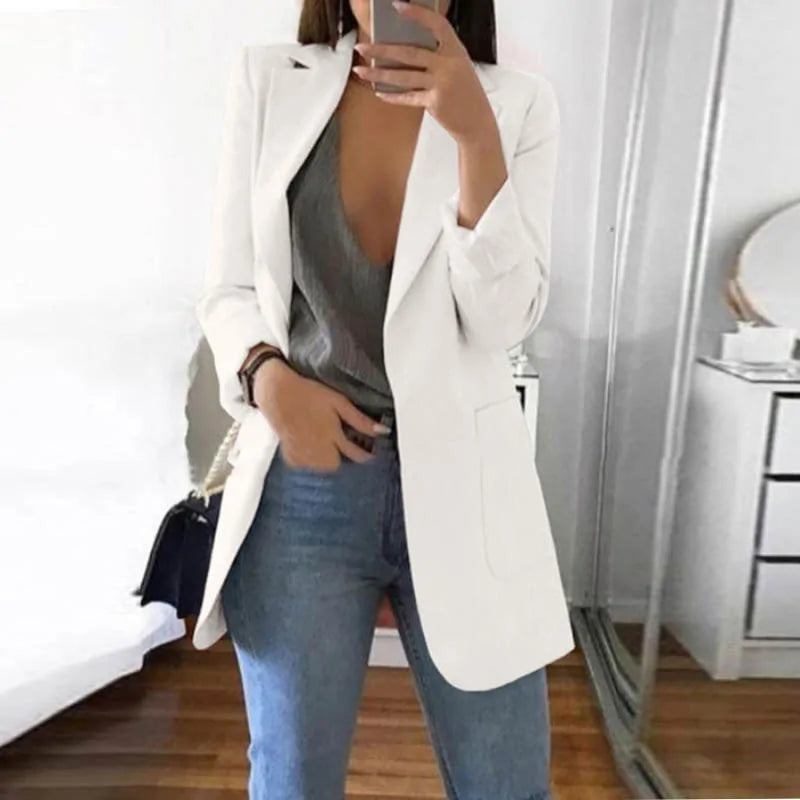 Women's Blazer Wrap Collar Versatile Work & Casual