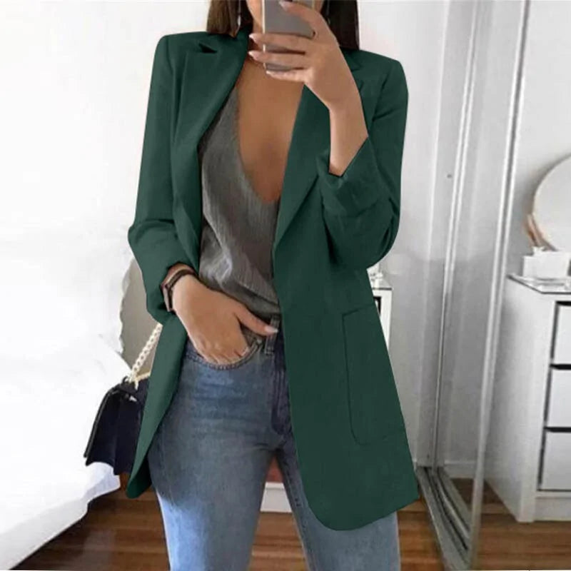 Women's Blazer Wrap Collar Versatile Work & Casual