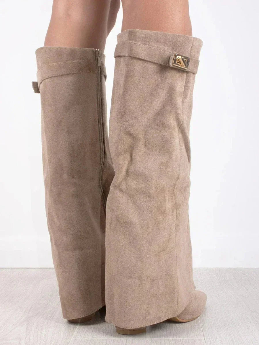 Women's Boots Fold-Over Cuff & 8.5 cm Block Heel