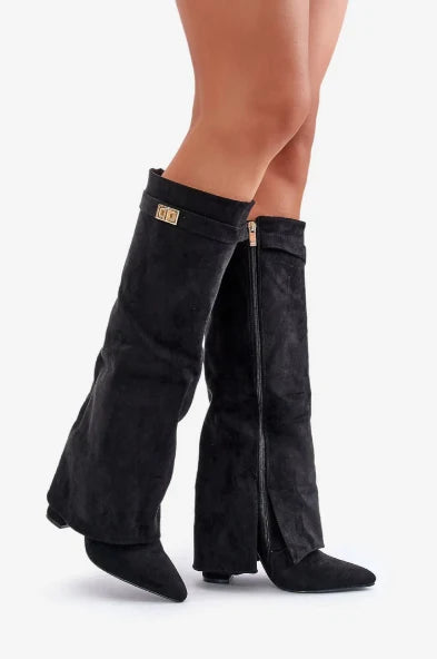 Women's Boots Fold-Over Cuff & 8.5 cm Block Heel