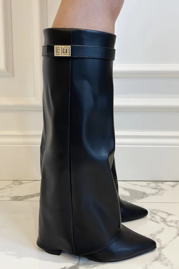 Women's Boots Fold-Over Cuff & 8.5 cm Block Heel