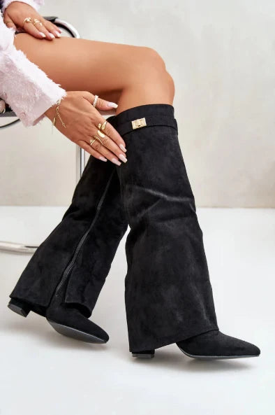 Women's Boots Fold-Over Cuff & 8.5 cm Block Heel