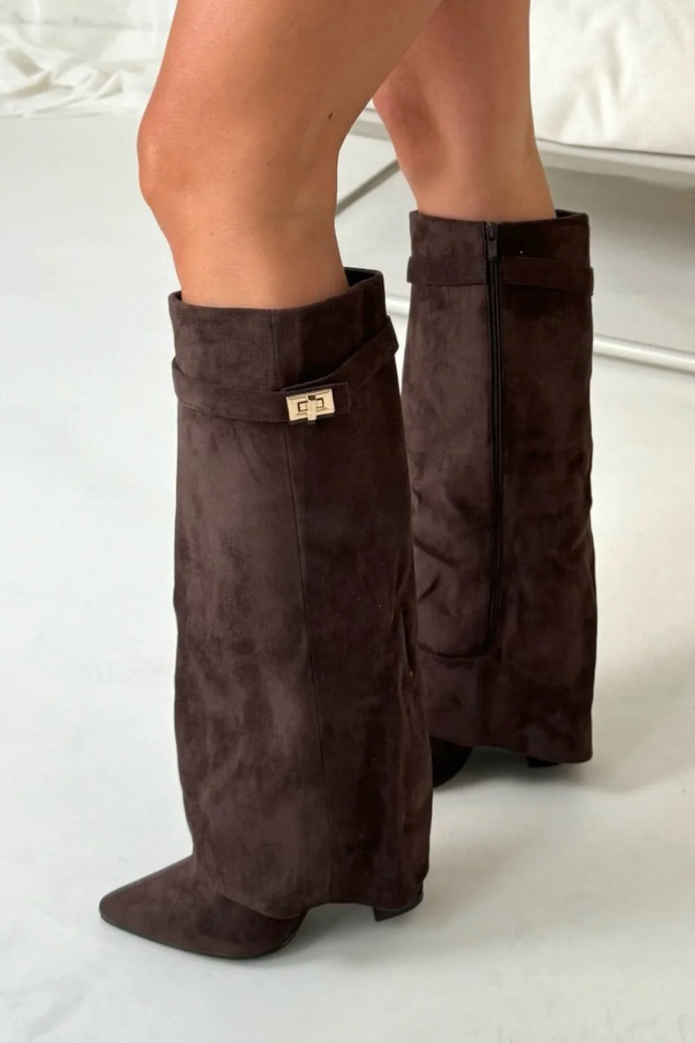 Women's Boots Fold-Over Cuff & 8.5 cm Block Heel