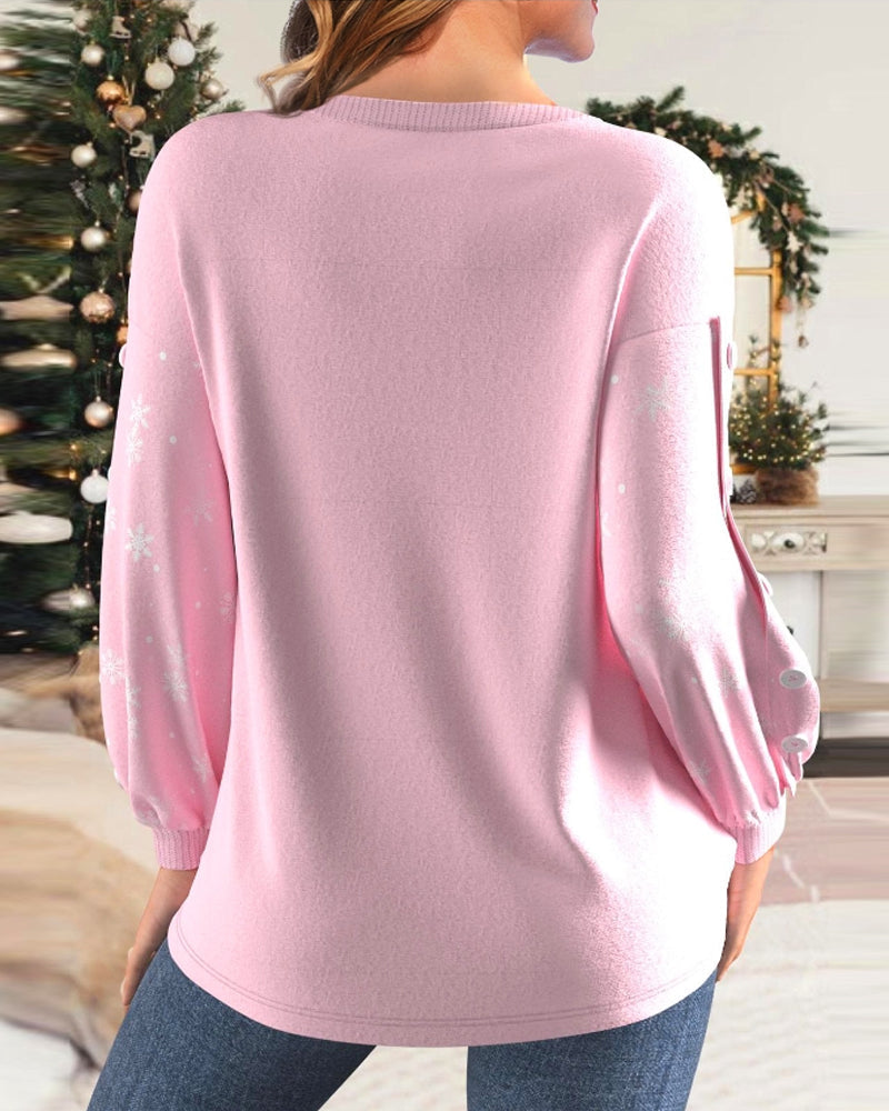 Women's Christmas Sweater Festive Motifs Long Sleeve Regular Fit