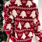 Women's Christmas Sweater Festive Tree Motif Soft Knit