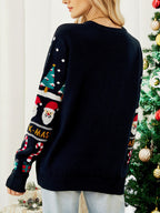 Women's Christmas Sweater Reindeer Snowflake Soft Cotton Blend