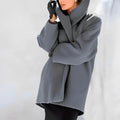 Women's Coat Tailored A-Line Wool-Blend Removable Belt