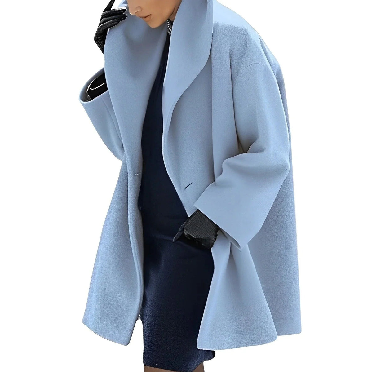 Women's Coat Tailored A-Line Wool-Blend Removable Belt