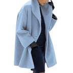 Women's Coat Tailored A-Line Wool-Blend Removable Belt