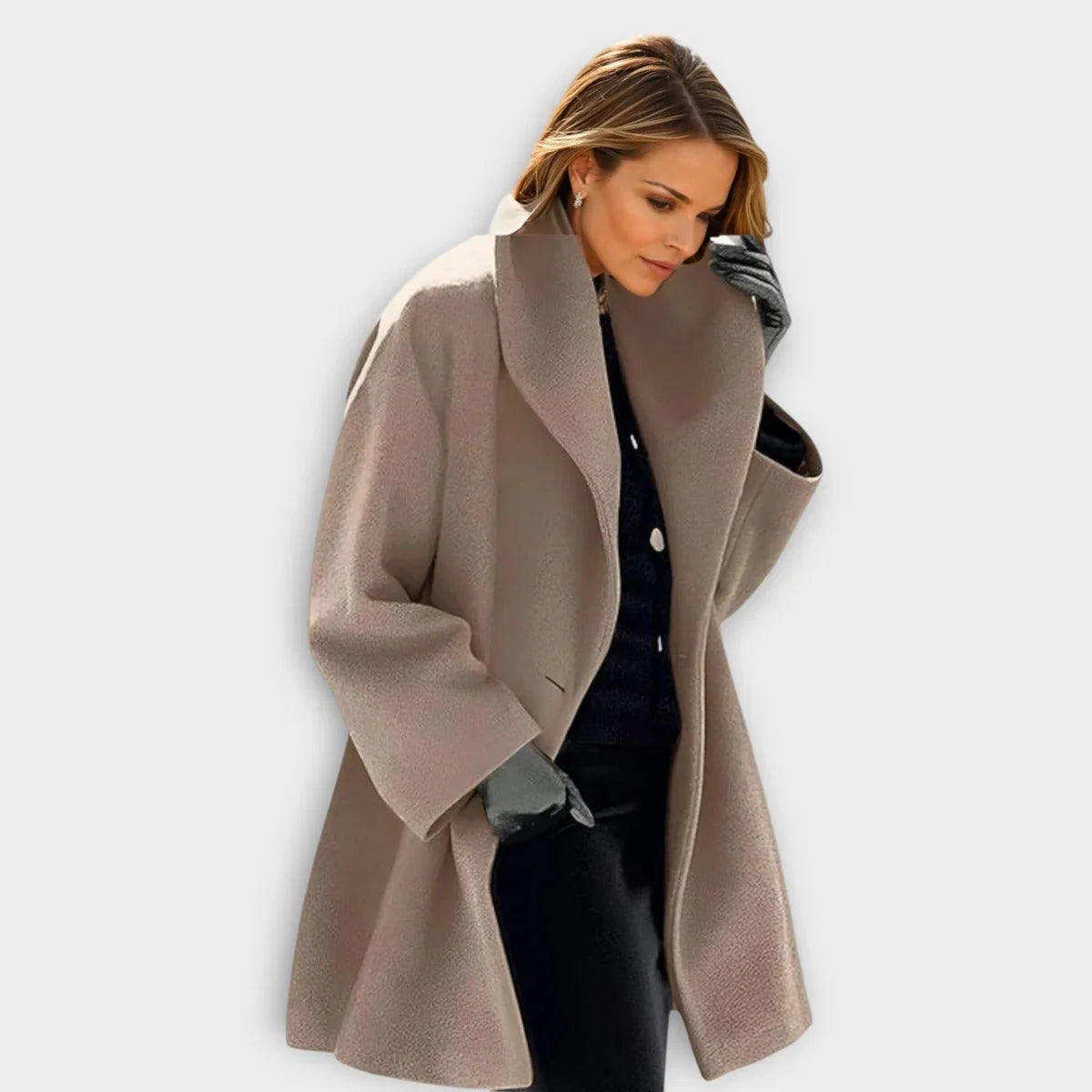 Women's Coat Wind-Blocking Wool-Blend & Soft Lining