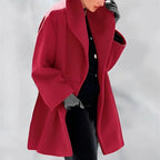 Women's Coat Wool-Blend A-Line Removable Belt