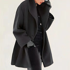 Women's Coat Wool-Blend A-Line Removable Belt