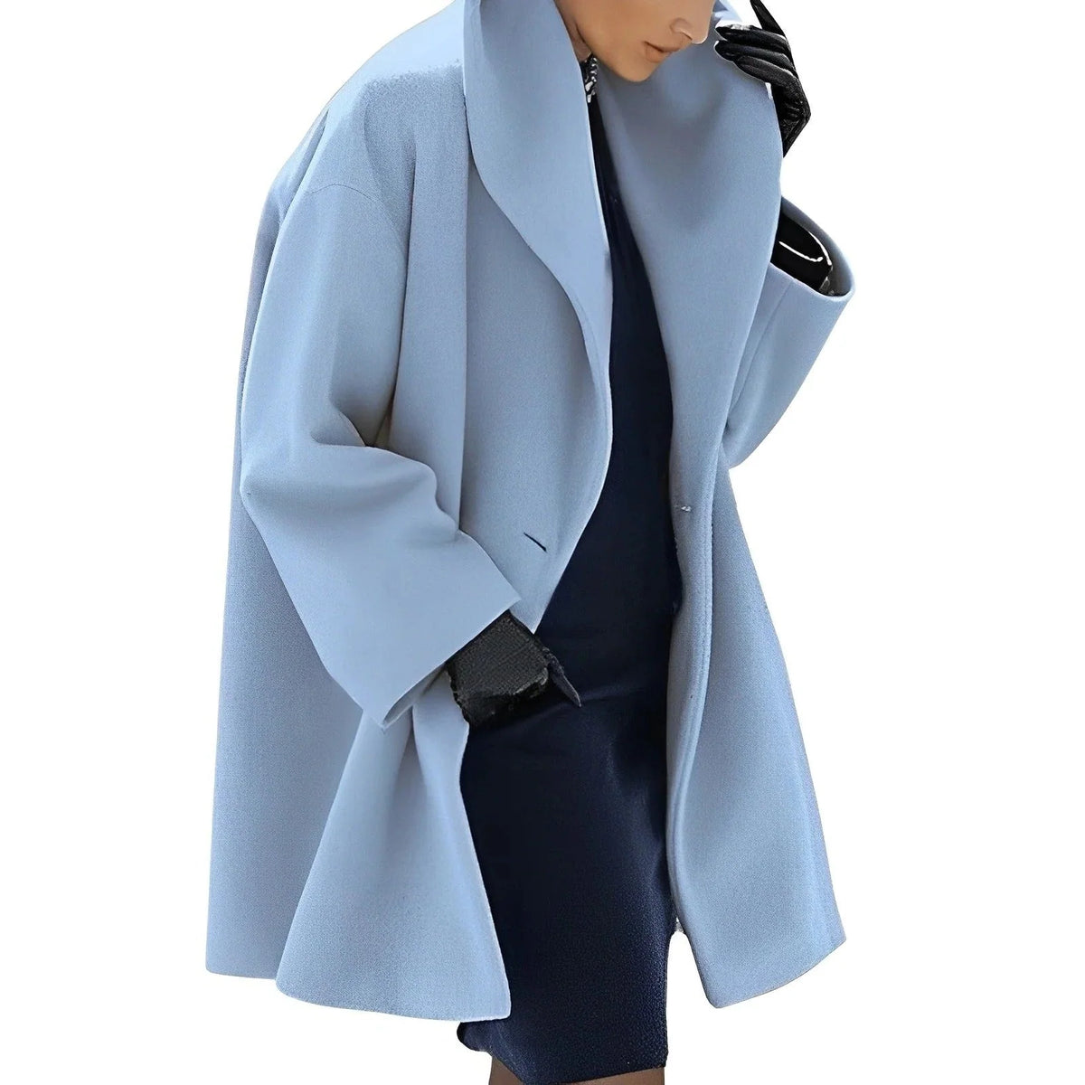 Women's Coat Wool-Blend A-Line Removable Belt
