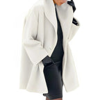 Women's Coat Wool-Blend A-Line Removable Belt