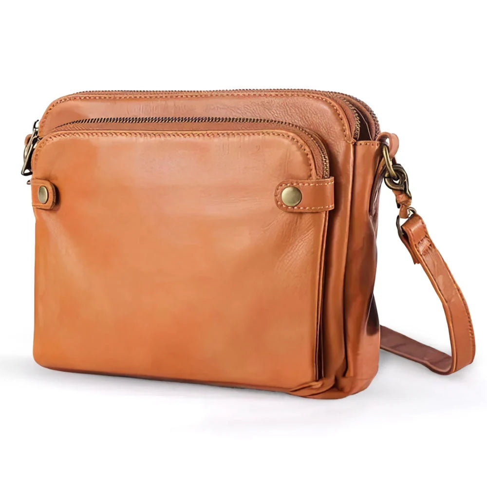 Women's Crossbody Bag Full-Grain Leather 9 Card Wallet