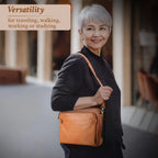 Women's Crossbody Bag Full-Grain Leather 9 Card Wallet