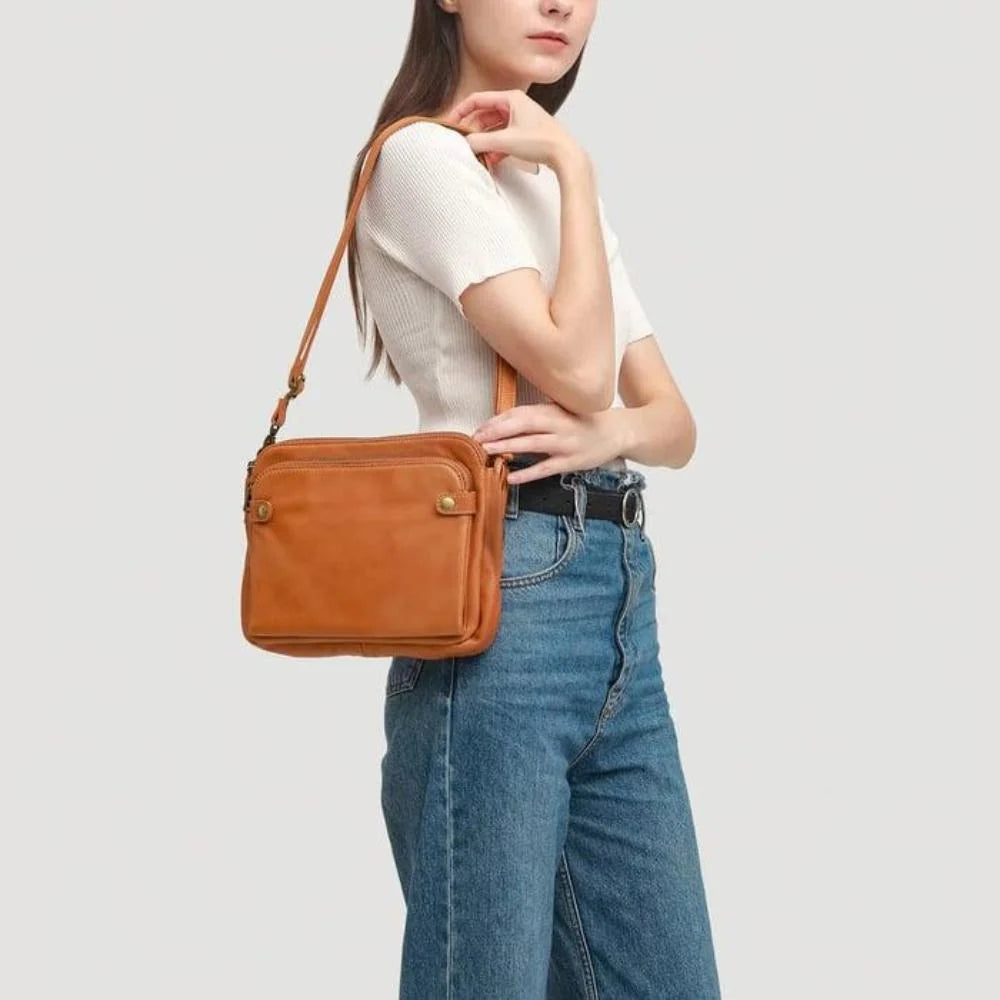 Women's Crossbody Bag Full-Grain Leather 9 Card Wallet