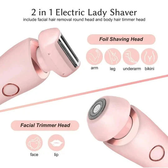 Women's Electric Shaver Dual-Head Wet & Dry USB Rechargeable