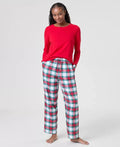 Women's Flannel Pajama Set Heat-Trapping Cotton-Blend Drawstring & Pockets