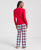 Women's Flannel Pajama Set Heat-Trapping Cotton-Blend Drawstring & Pockets