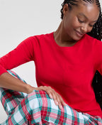 Women's Flannel Pajama Set Heat-Trapping Cotton-Blend Drawstring & Pockets