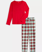 Women's Flannel Pajama Set Heat-Trapping Cotton-Blend Drawstring & Pockets