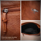 Women's Handbag Full-Grain Leather Crossbody Multiple Pockets