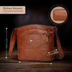 Women's Handbag Full-Grain Leather Crossbody Multiple Pockets