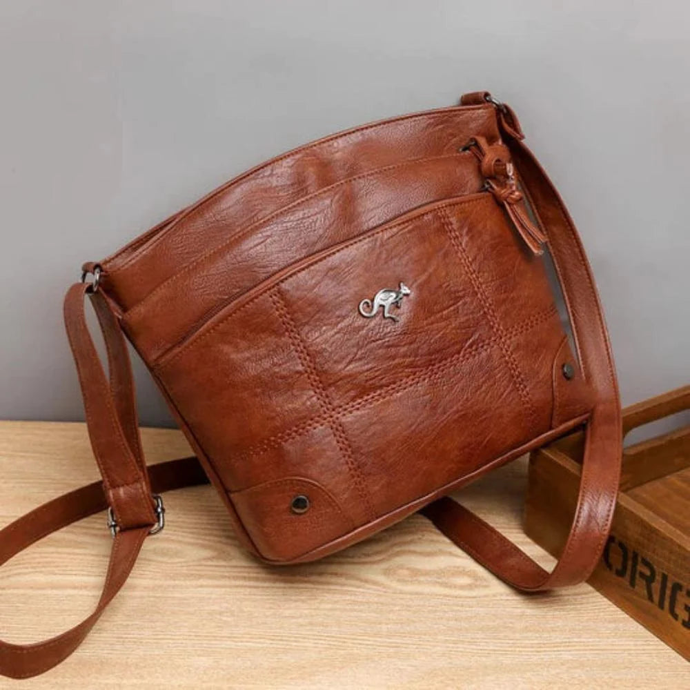 Women's Handbag Full-Grain Leather Crossbody Multiple Pockets