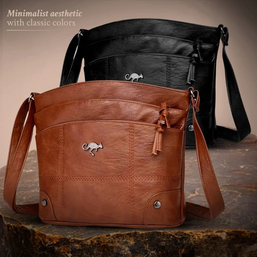 Women's Handbag Full-Grain Leather Crossbody Multiple Pockets