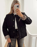 Women's Jacket Fitted Cut Leopard Lining Machine Washable
