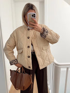 Women's Jacket Fitted Cut Leopard Lining Machine Washable