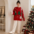 Women's Knit Sweater Festive Snowflake Polyester Cotton Blend