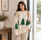 Women's Knit Sweater Festive Snowflake Polyester Cotton Blend