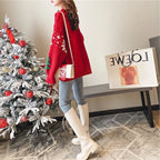 Women's Knit Sweater Festive Snowflake Polyester Cotton Blend