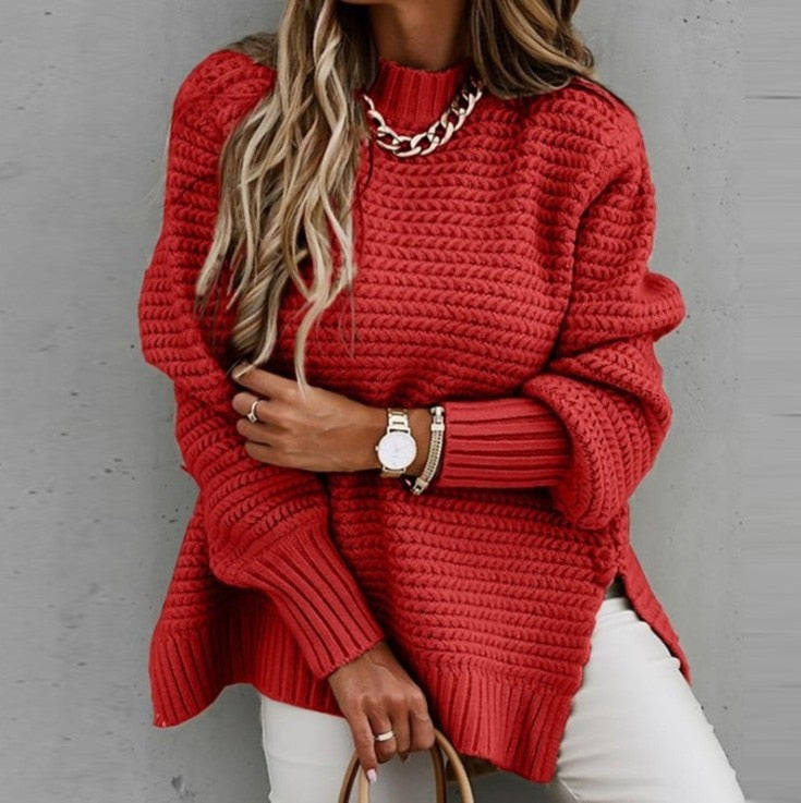 Women's Knit Sweater Textured Knit Pattern & Tailored Fit