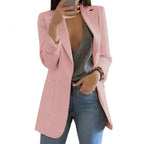 Women's Long Blazer Tailored Longline Open Front
