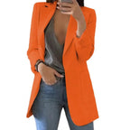 Women's Long Blazer Tailored Longline Open Front