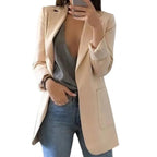Women's Long Blazer Tailored Longline Open Front