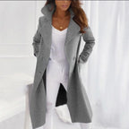 Women's Long Coat Turned-Down Collar Single-Breasted Casual & Formal