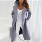 Women's Long Coat Turned-Down Collar Single-Breasted Casual & Formal