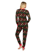 Women's Pajama Set Cookie Cutter Print Pockets & Drawstring