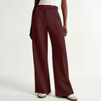 Women's Pants High-Waisted Wide-Leg Polyester-Cotton Blend
