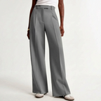 Women's Pants High-Waisted Wide-Leg Polyester-Cotton Blend