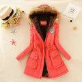 Women's Parka Fleece-Lined Mid-Length Faux-Fur Hood