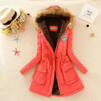 Women's Parka Fleece-Lined Mid-Length Faux-Fur Hood