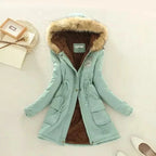 Women's Parka Fleece-Lined Mid-Length Faux-Fur Hood