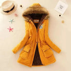 Women's Parka Fleece-Lined Mid-Length Faux-Fur Hood
