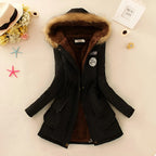 Women's Parka Fleece-Lined Mid-Length Faux-Fur Hood