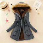 Women's Parka Fleece-Lined Mid-Length Faux-Fur Hood